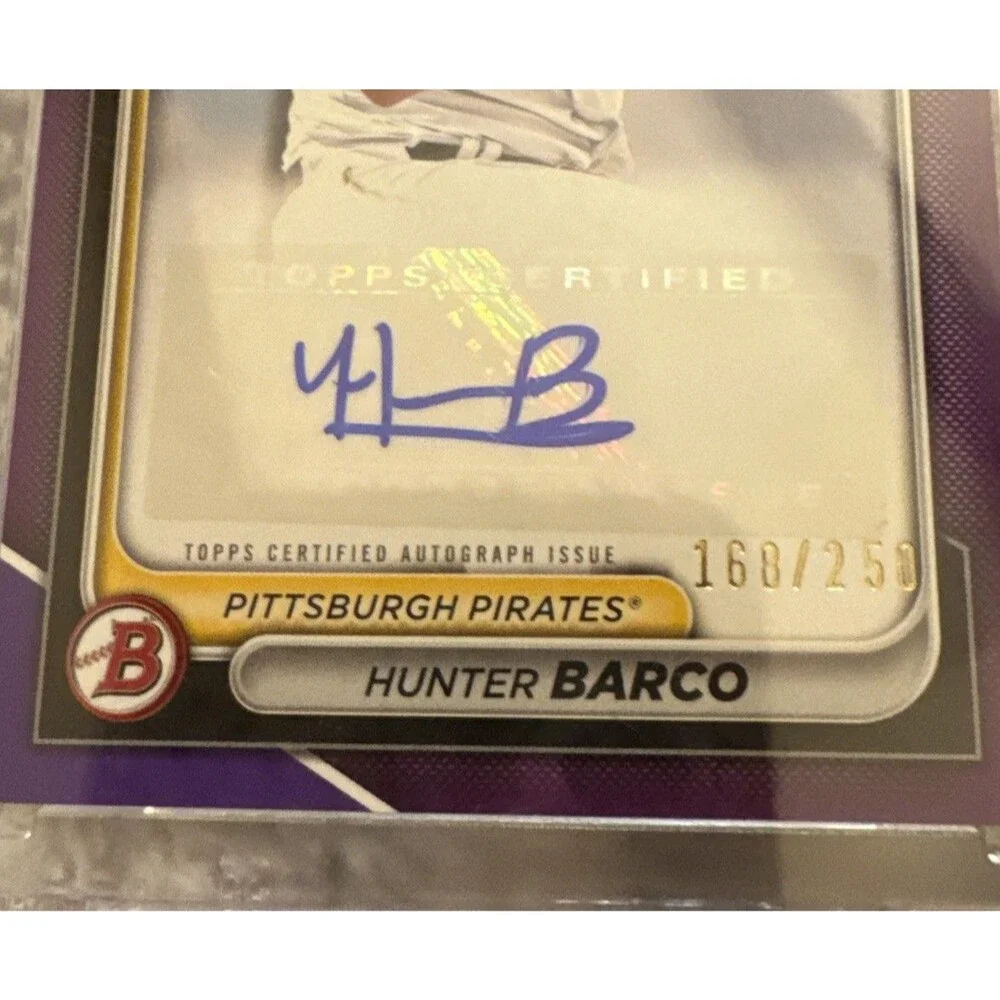 2024 Bowman #PPRA-HB Hunter Barco Prospect Auto Purple #/250 Pittsburgh Pirates